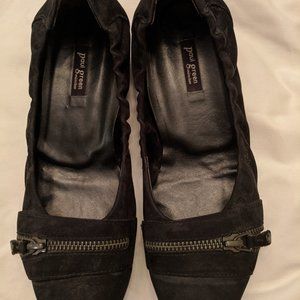 Paul Green Black Zipper Ballet Flat Townsend Sz 7